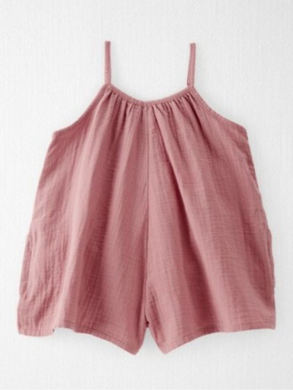 Carter's Mauve Pink Cotton Girls' Sleeveless Romper